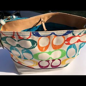 Coach Tote Large Scribble Color Signature #A053-2150